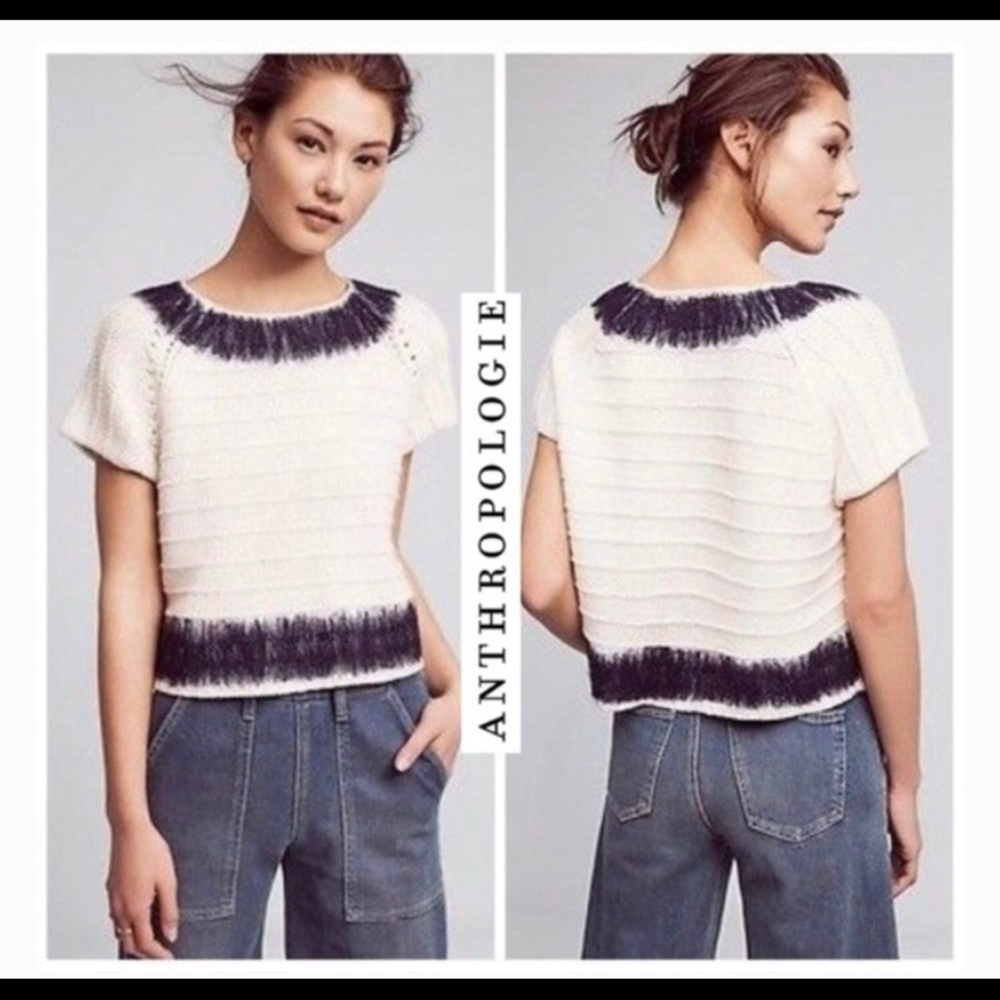 Field Flower Ivory Crop Sweater M